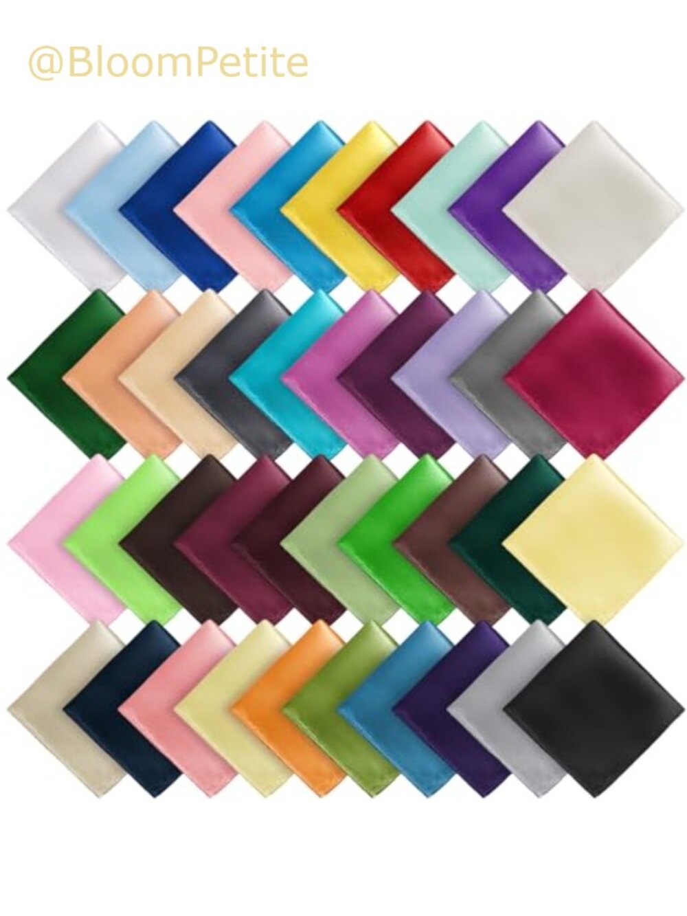Faux Silk Pocket Squares 40 Pack 12x12 Inch Mens Handkerchiefs